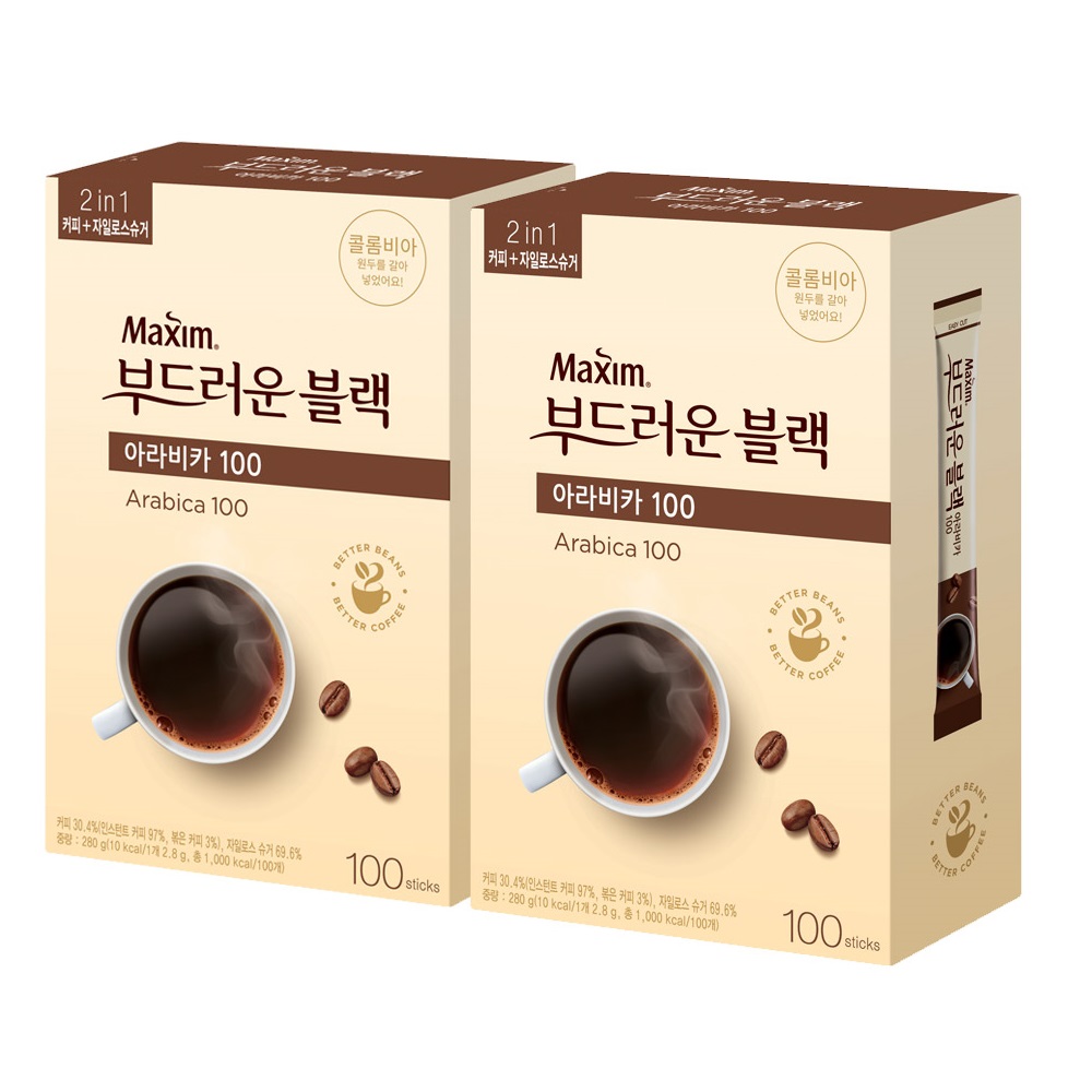 맥심 부드러운블랙 아라비카 100T+100T 총200T