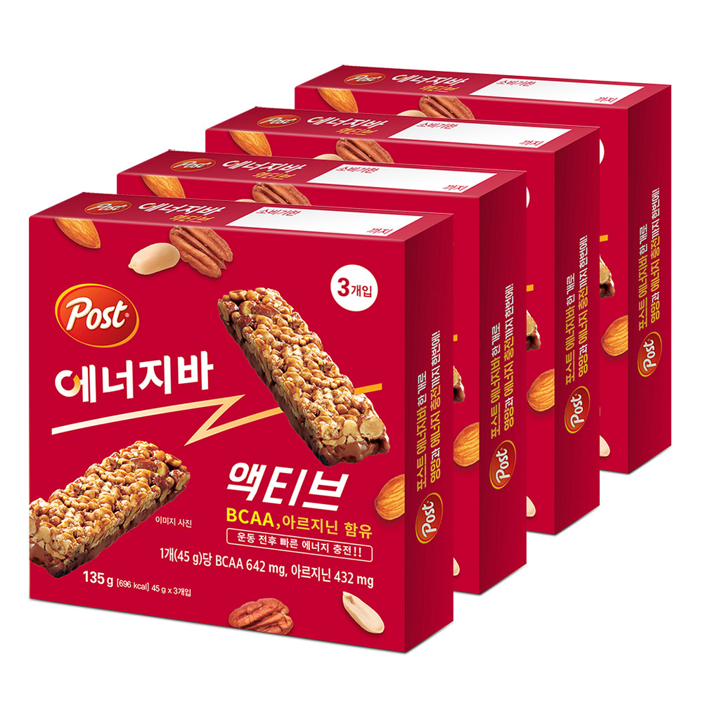 포스트 에너지바액티브 135g x 4박스 총12개입